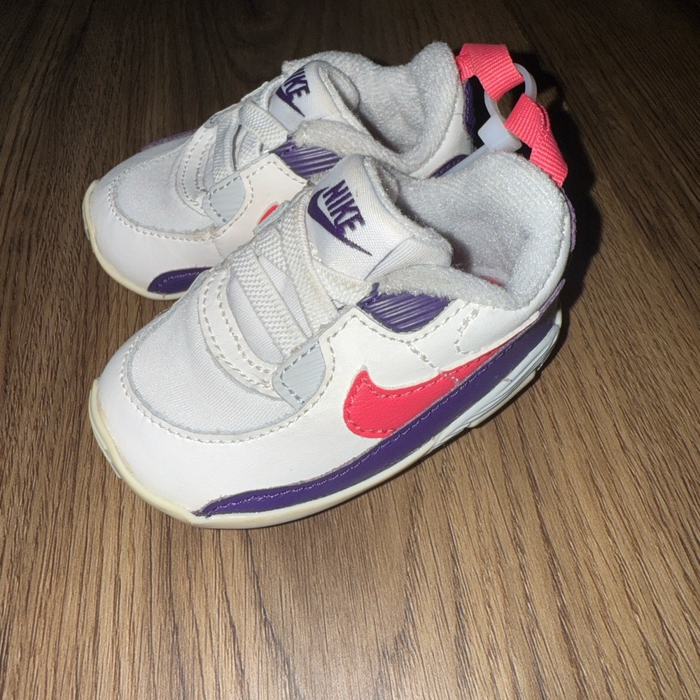 Nike Kids Sneakers - White, Purple, and Pink